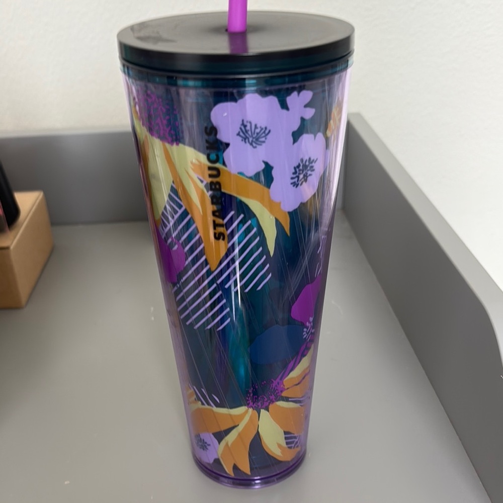 Starbucks Purple and Black Artistic Drinkware